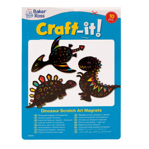 Dinosaur Scratch Art Magnets (Pack of 10)