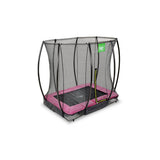 EXIT Silhouette ground trampoline 153x214cm with safety net - pink