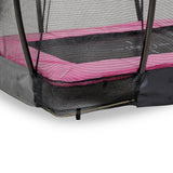 EXIT Silhouette ground trampoline 153x214cm with safety net - pink