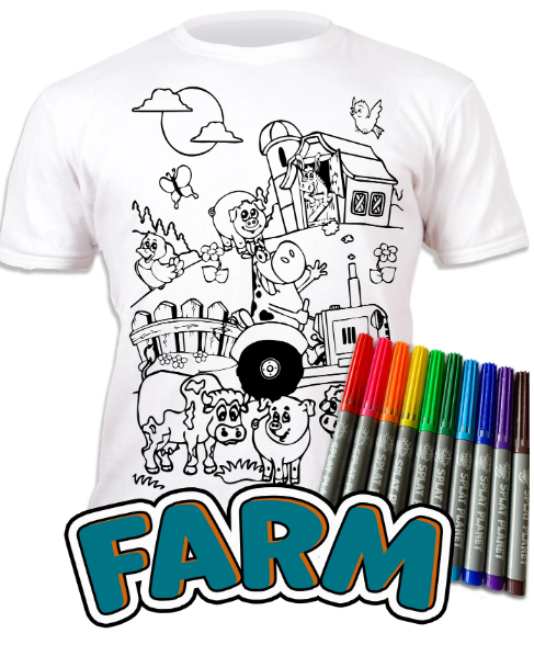 Splat Planet PYO T-Shirt: Farm (Size 3-4 Years)
