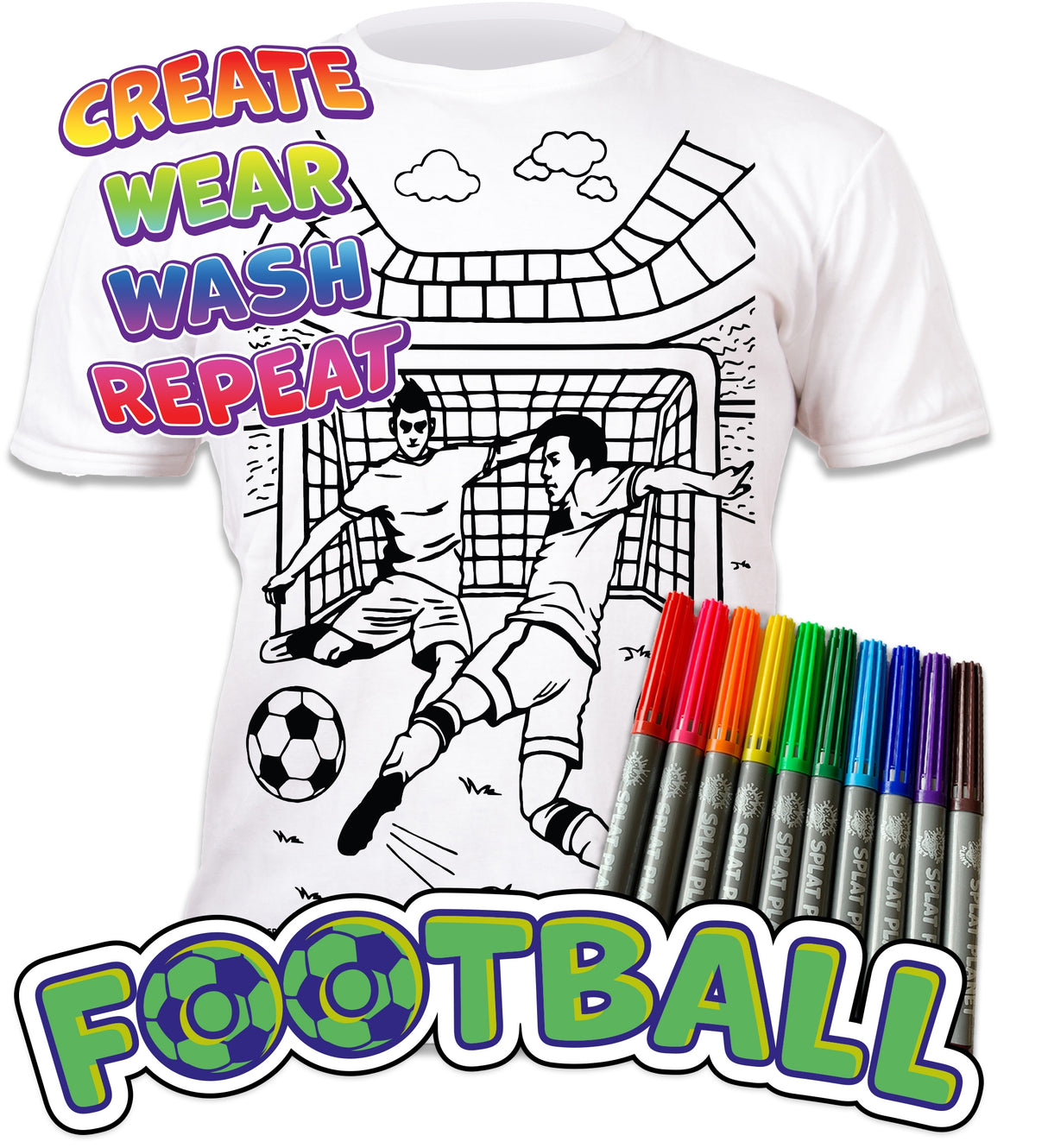 Splat Planet PYO T-Shirt: Football (Size 9-11 Years)