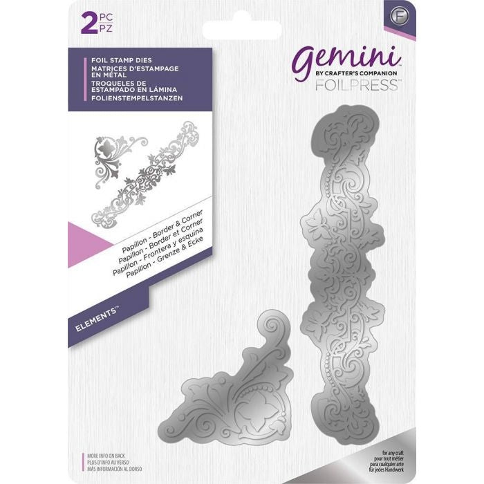 Foil Stamp Die - Elements -  Papillon - Border & C