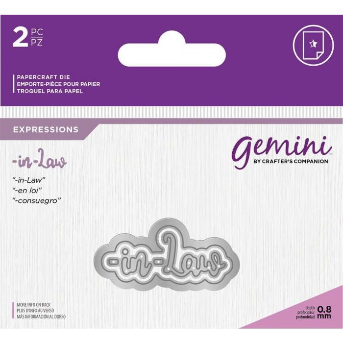 Gemini Die - Essentials Only Words - -in-Law