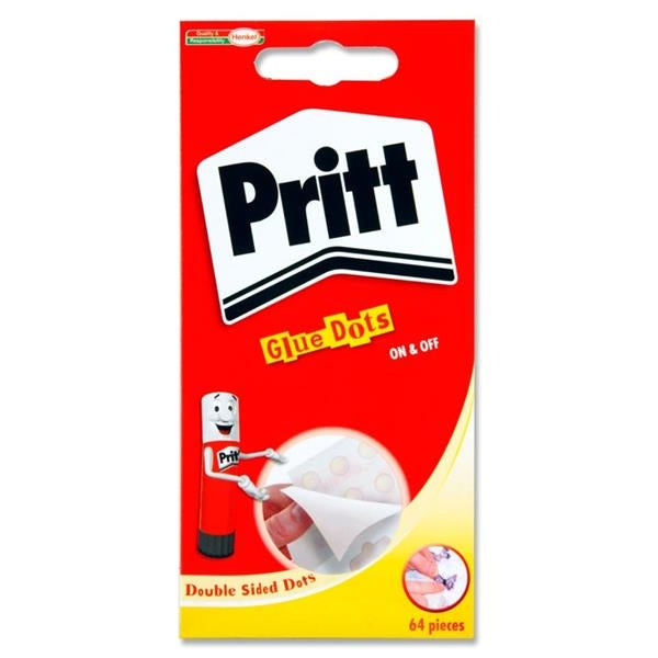 PRITT PKT.64 GLUE DOTS - REPOSITIONABLE