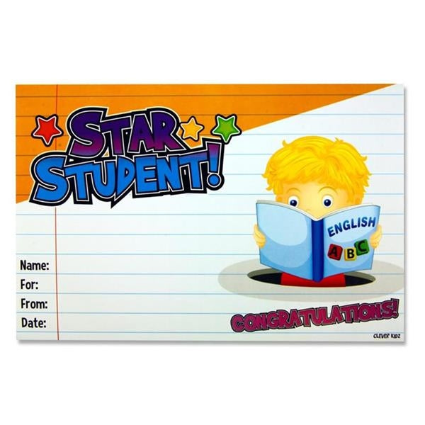 CLEVER KIDZ REWARD CERTS- STAR STUDENT