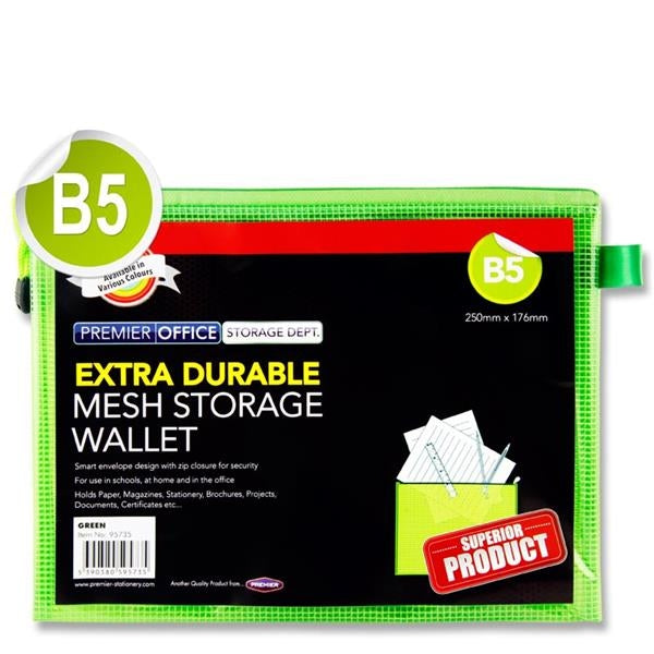 B5 MESH STORAGE WALLET - GREEN