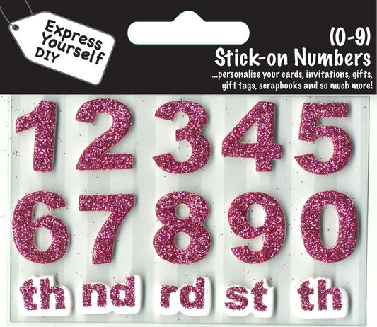 TOPPERS- NUMBERS 0-9 (PINK)