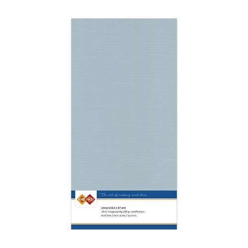 Linen Card Square- Grey Pk.10