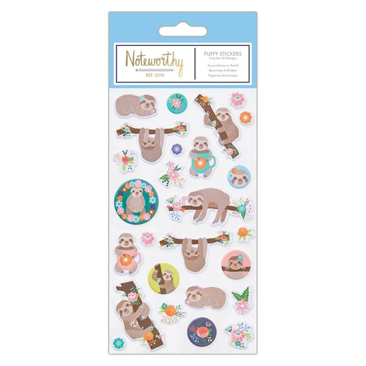 Puffy Stickers (26pcs) - Its A Sloths Life