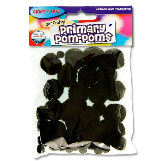 Primary Pom Poms-Black