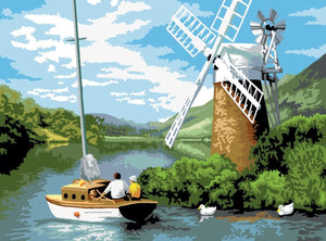 Paint By Numbers Adult Large Windmill On The River