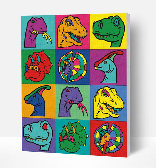 Dinosaur Pop Art Paint By Numbers