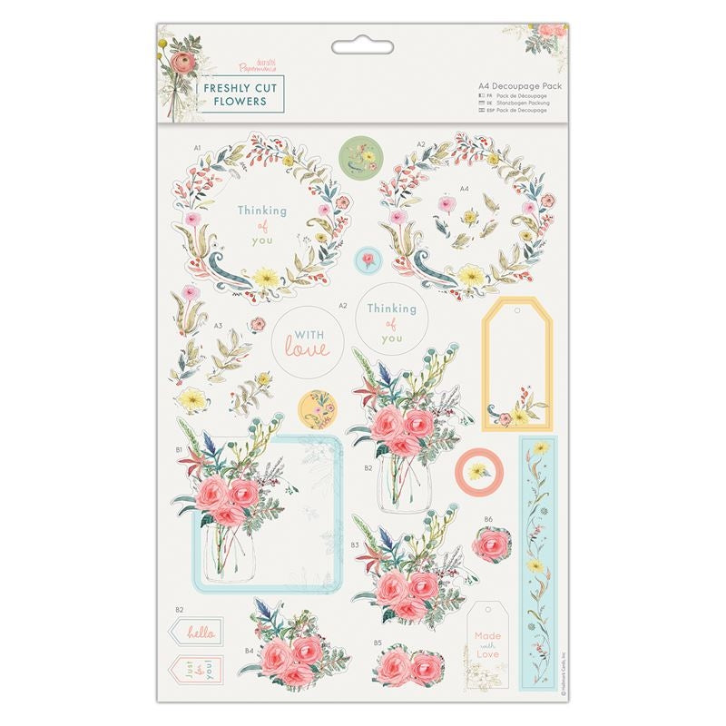 Freshly Cut Flowers A4 Decoupage-With Love