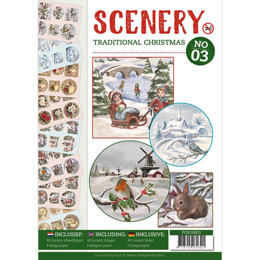 Push Out boek Scenery 3 - Traditional Christmas