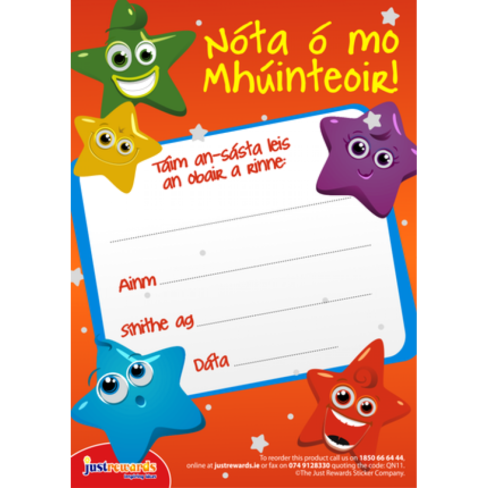 Teacher Reward Pad - Táim An Sásta