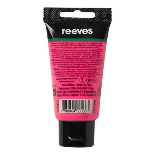 Reeves 75ml Acrylic Paint - Fluorescent Pink