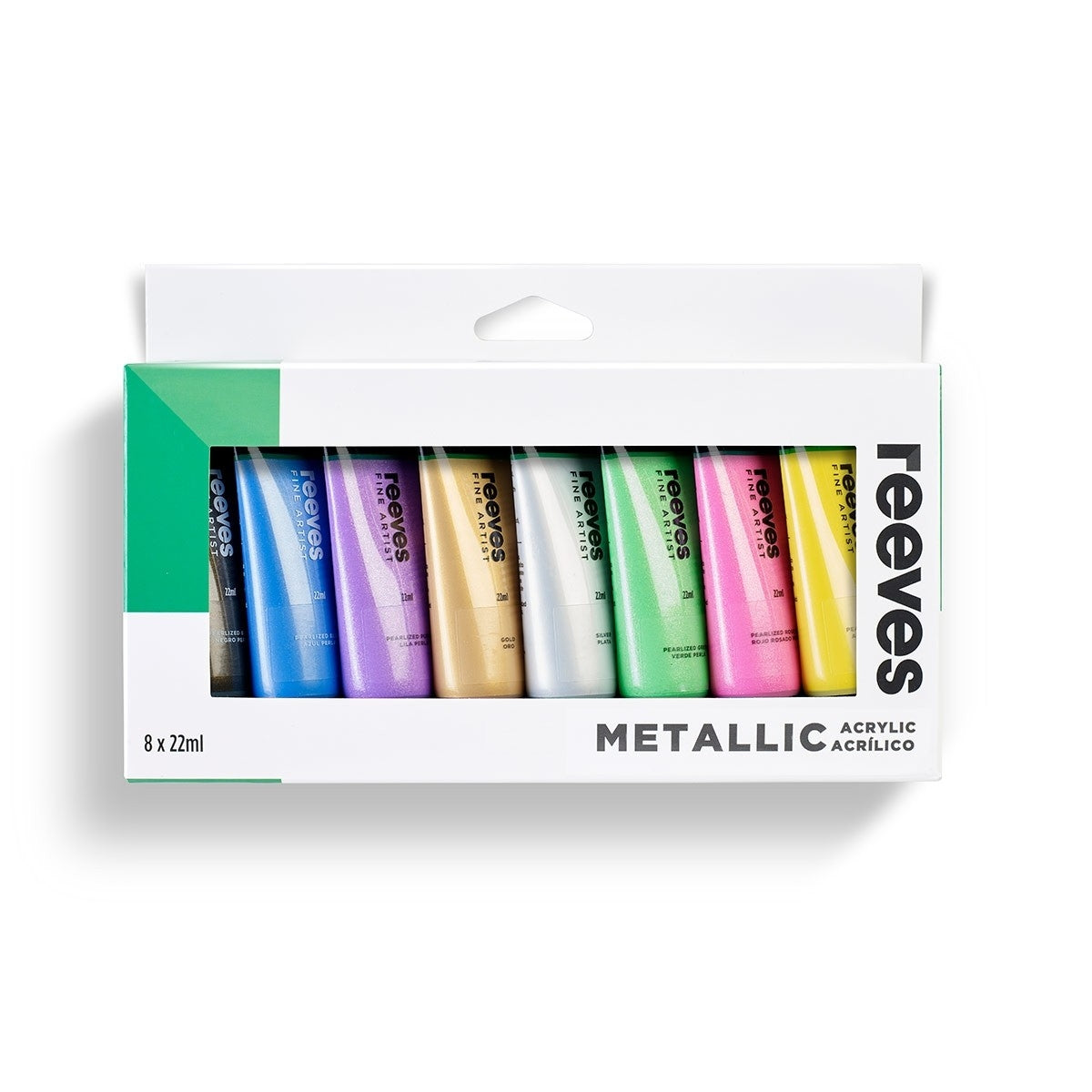 Reeves Acrylic Set 8 x 22ml-Metallic