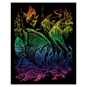 Rainbow Engraving Art Tropical Fish
