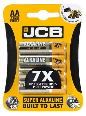 JCB Alkaline Battery AA 4 Pack