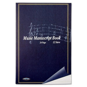 24Pg 12 Stave Music Manuscript Book