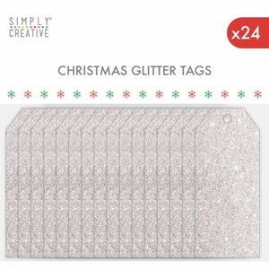 SC Basics Christmas Glitter Tags - Silver