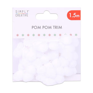 SC Basics Pom Pom Trim - White