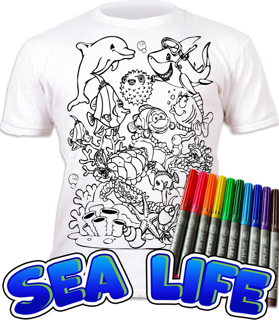 Splat Planet PYO T-Shirt: Sea Life (Size 5-6 Years)