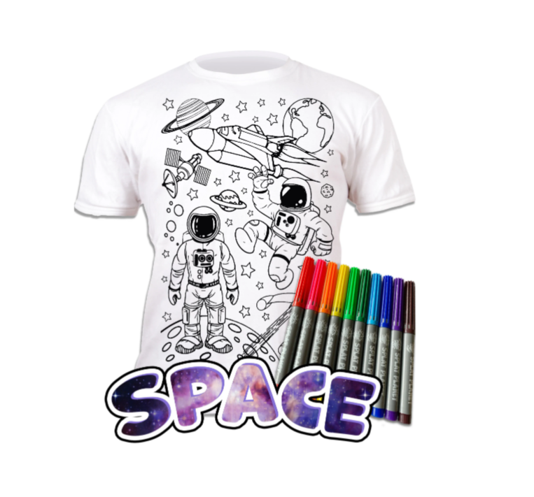 Splat Planet PYO T-Shirt: Space (Size 5-6 Years)