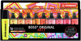 Highlighter - STABILO BOSS ORIGINAL ARTY - Wallet of 10 - Warm Colours