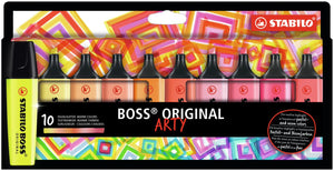 Highlighter - STABILO BOSS ORIGINAL ARTY - Wallet of 10 - Warm Colours