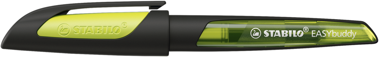 Ergonomic School Fountain Pen - STABILO EASYbuddy - M Nib - Black/Lime