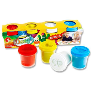 World of Colour 4x140g Pots Play Dough With Mould Lid