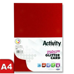 A4 Glitter Card Red10 Sheets