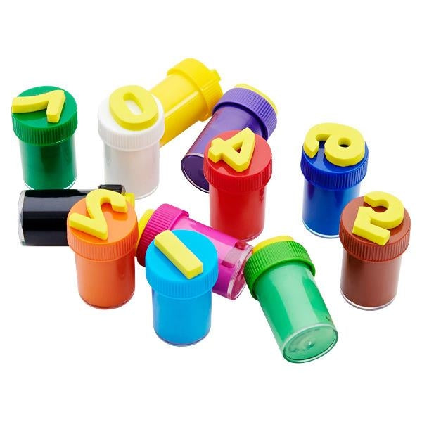 Woc 12x10ml Finger Paints With Numbered Stamps