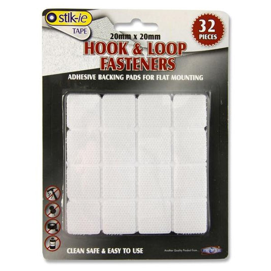 Stik-ie 32 20x20mm Hook & Loop Velcro Fastene