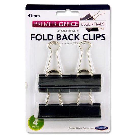Fold Back Binder Clips-41mm Pk.4