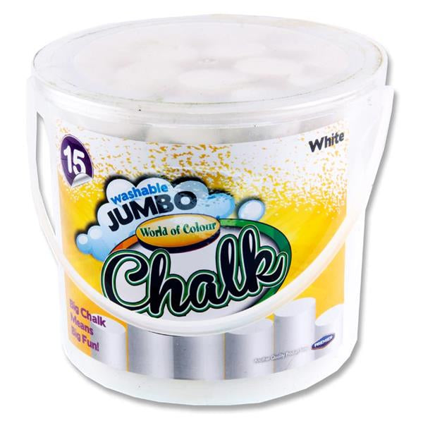 Woc Bucket 15 Jumbo Sidewalk Chalk - White