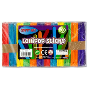 Lollipop Sticks 200 Coloured