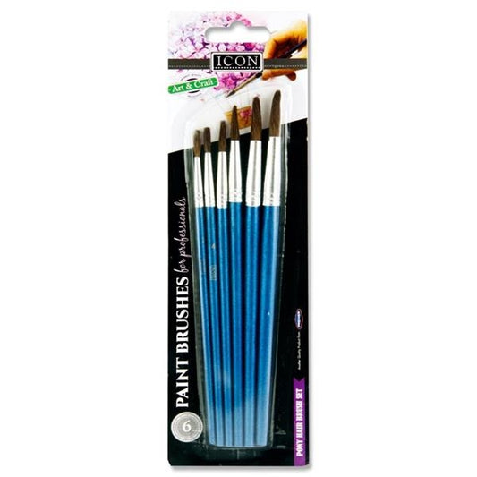 6 Asst Size Paint Brushes
