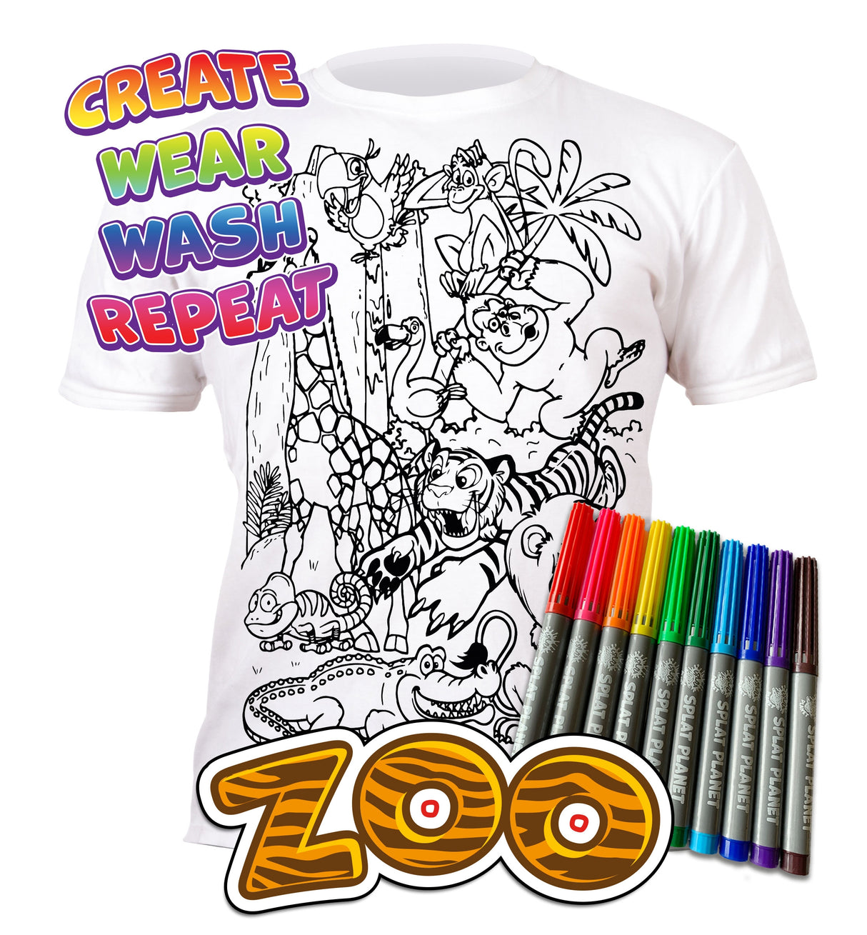 Splat Planet PYO T-Shirt: Zoo (Size 3-4 Years)