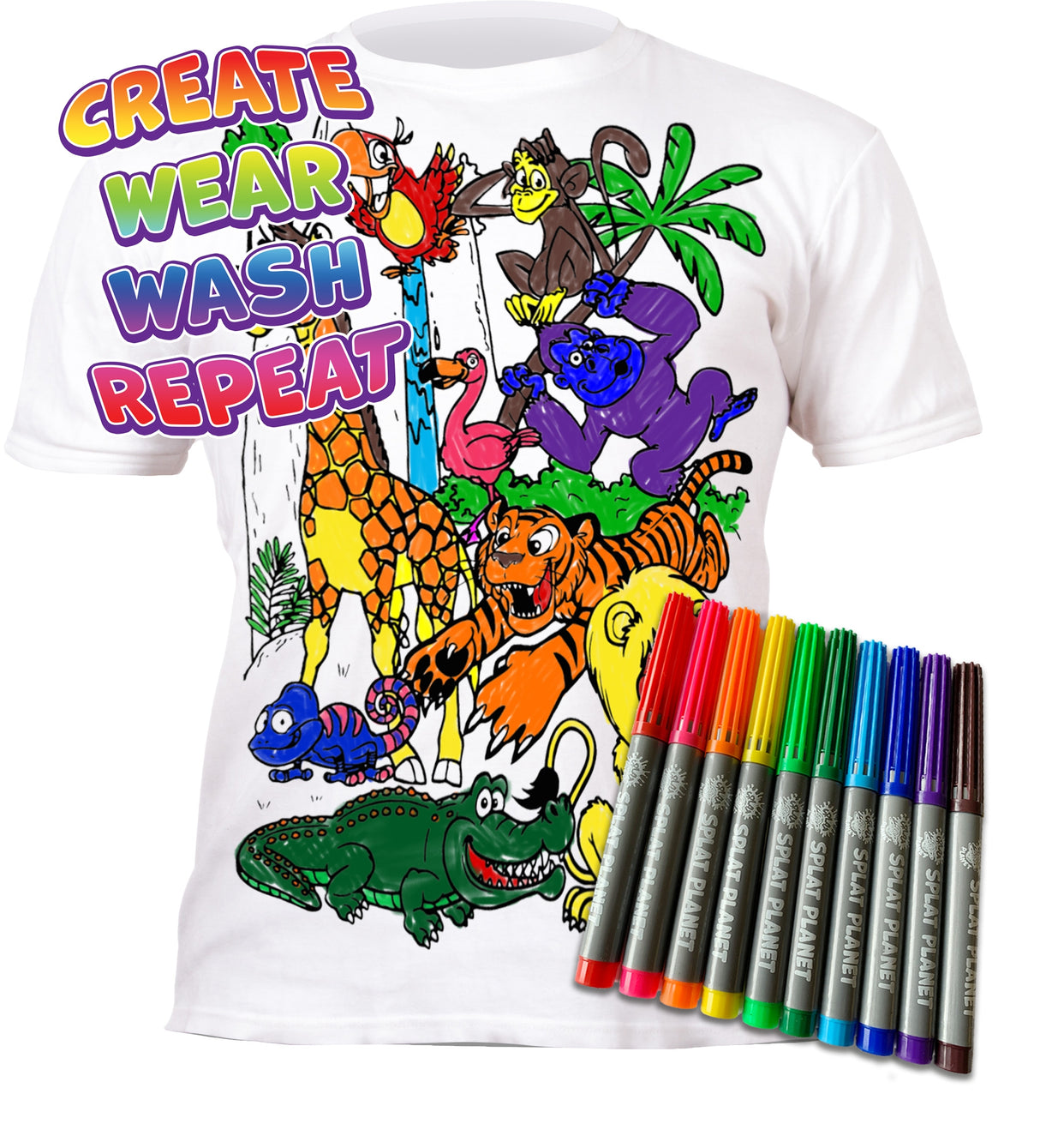 Splat Planet PYO T-Shirt: Zoo  (Size 7-8 Years) Years)